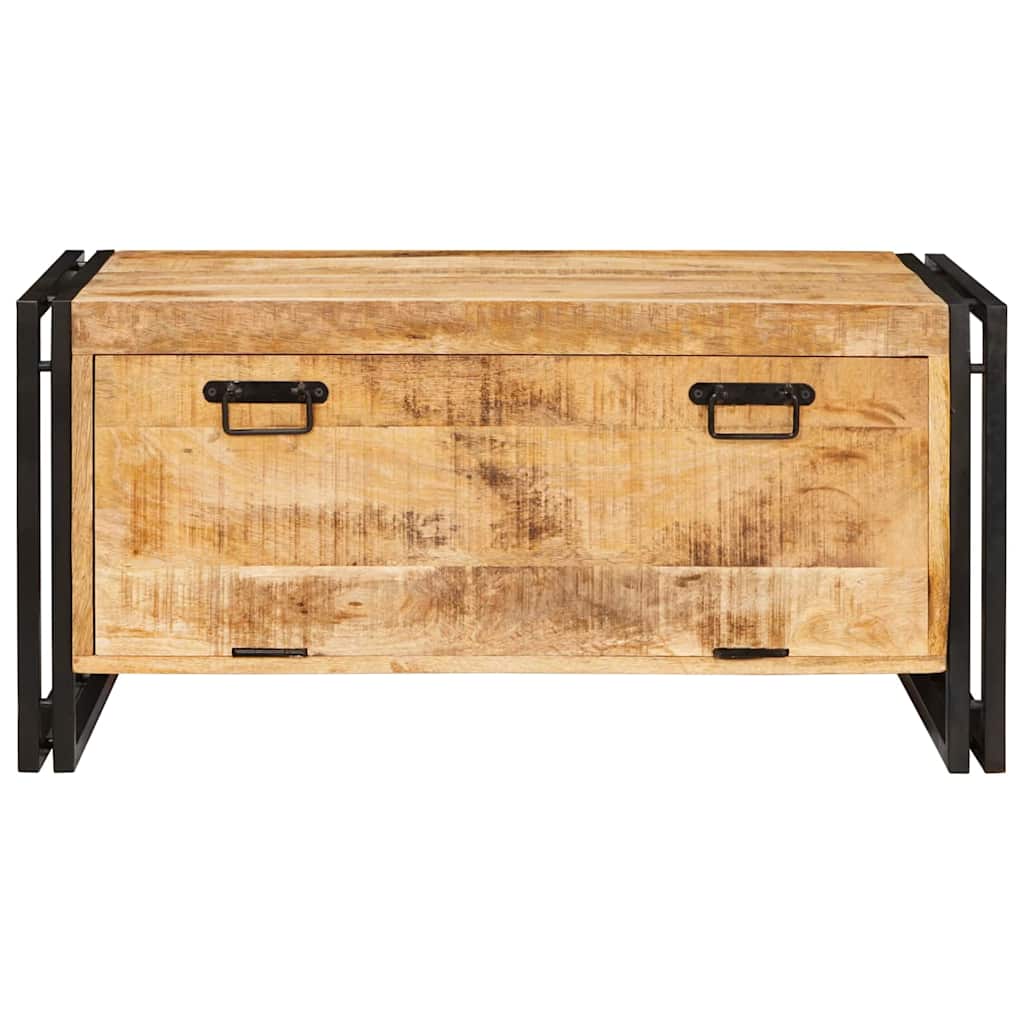 Schuhschrank mit Regal Braun 90 x 38 x 45 cm massives Mangoholz
